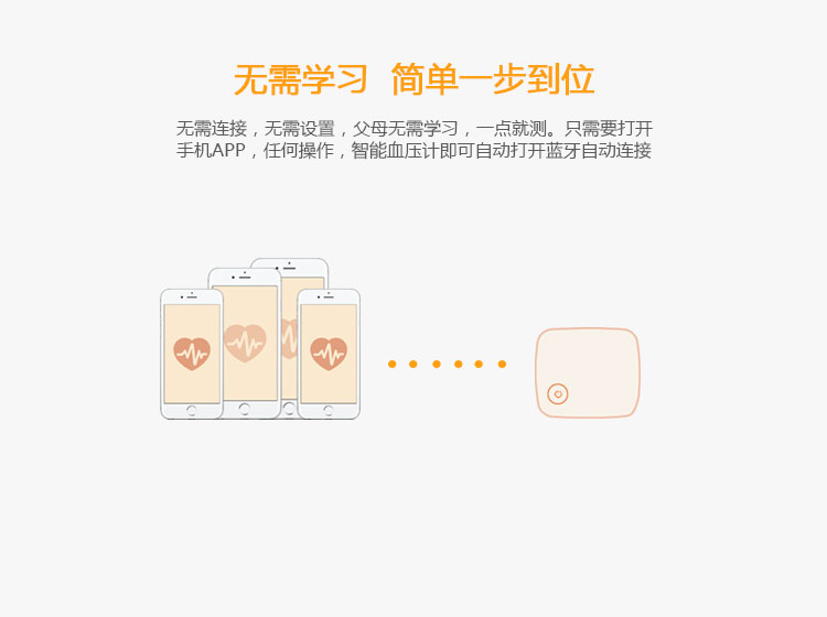 智能血压计功能-无需学习，简单一步到位