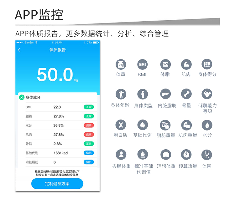 智能体脂秤功能-APP监控